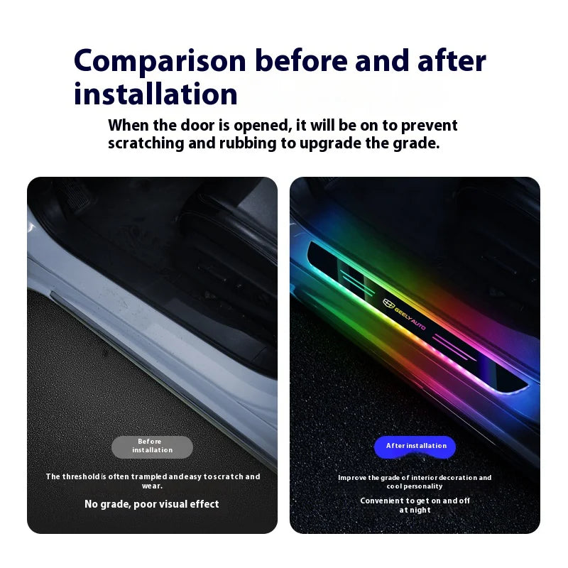 Car LED Wireless Threshold Light For Geely GeometryC Monjaro Coolray Emgrand EC7 GC6 Automobile Threshold Light Accessories