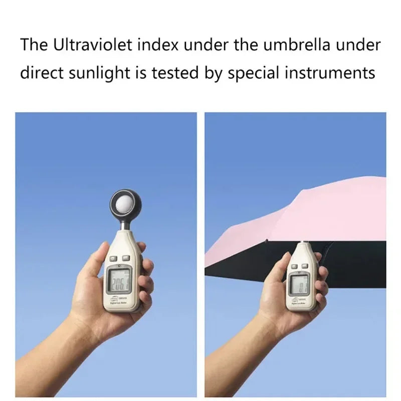 Mini Pocket Sun Umbrella Rain Umbrella UV Ultraviolet Protection Sun Shade Vinyl Folding Umbrella Pocket Folding Parasol Capsule