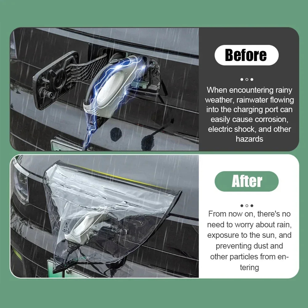 Magnetic Car Charging Gun Rainproof Cover Practical Cars Outdoor Charging Rainproof Dustproof Protection Covers Auto Accessories