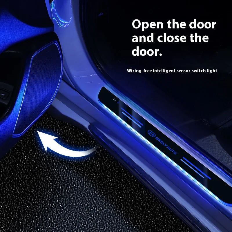 Car LED Wireless Threshold Light For Geely GeometryC Monjaro Coolray Emgrand EC7 GC6 Automobile Threshold Light Accessories