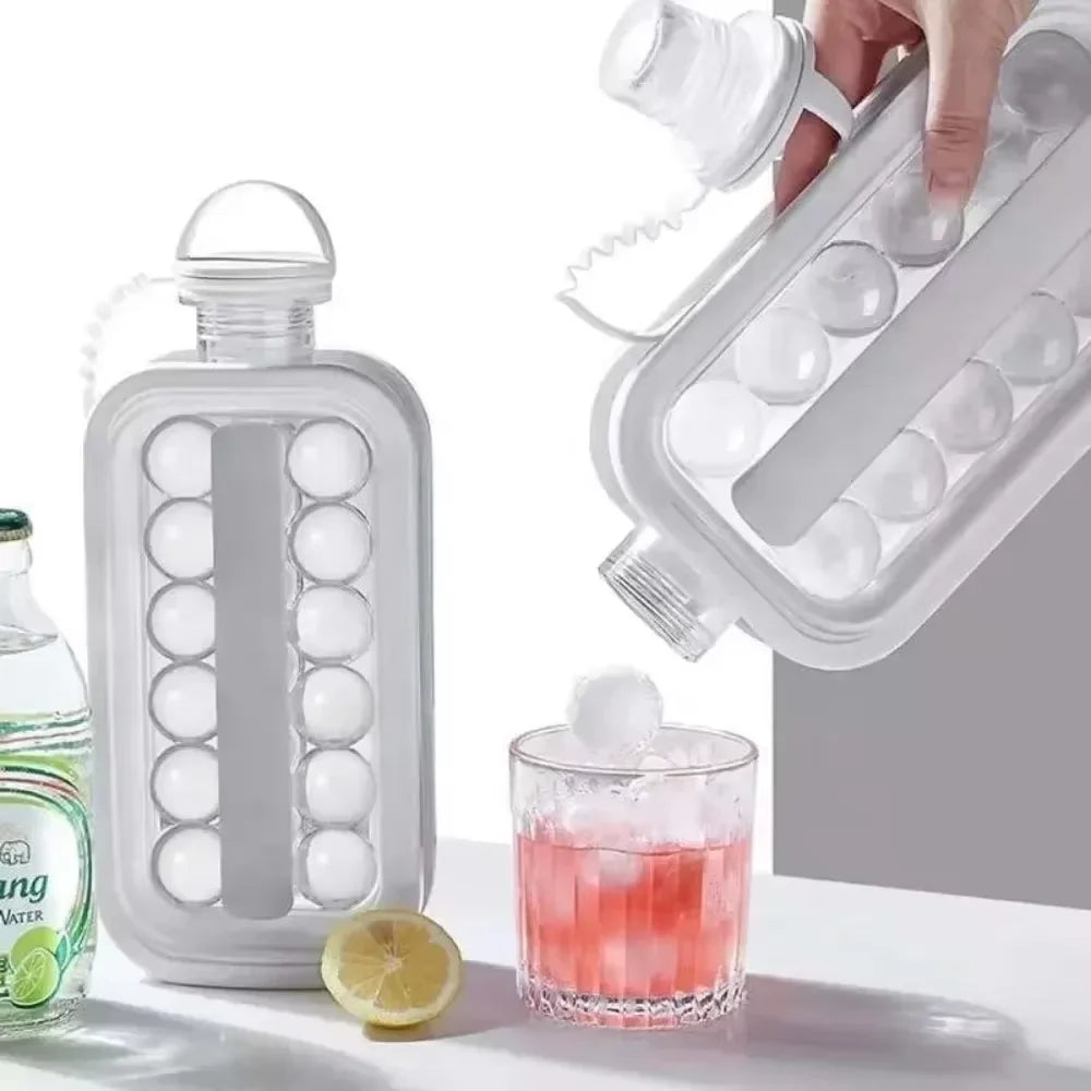 Eco-Friendly Silicone Ice Ball Maker Kettle Portable Kitchen Bar Gadgets Ice Hockey Lattice Mold Plastic Ice Cream Tool
