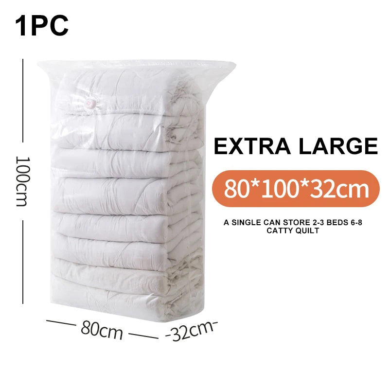 Super Large Capacity 3D Vacuum Compression Bag No Pump Roll Up Space Saver Clothes Blankets & Quilts Thicken Sealing Storage Bag