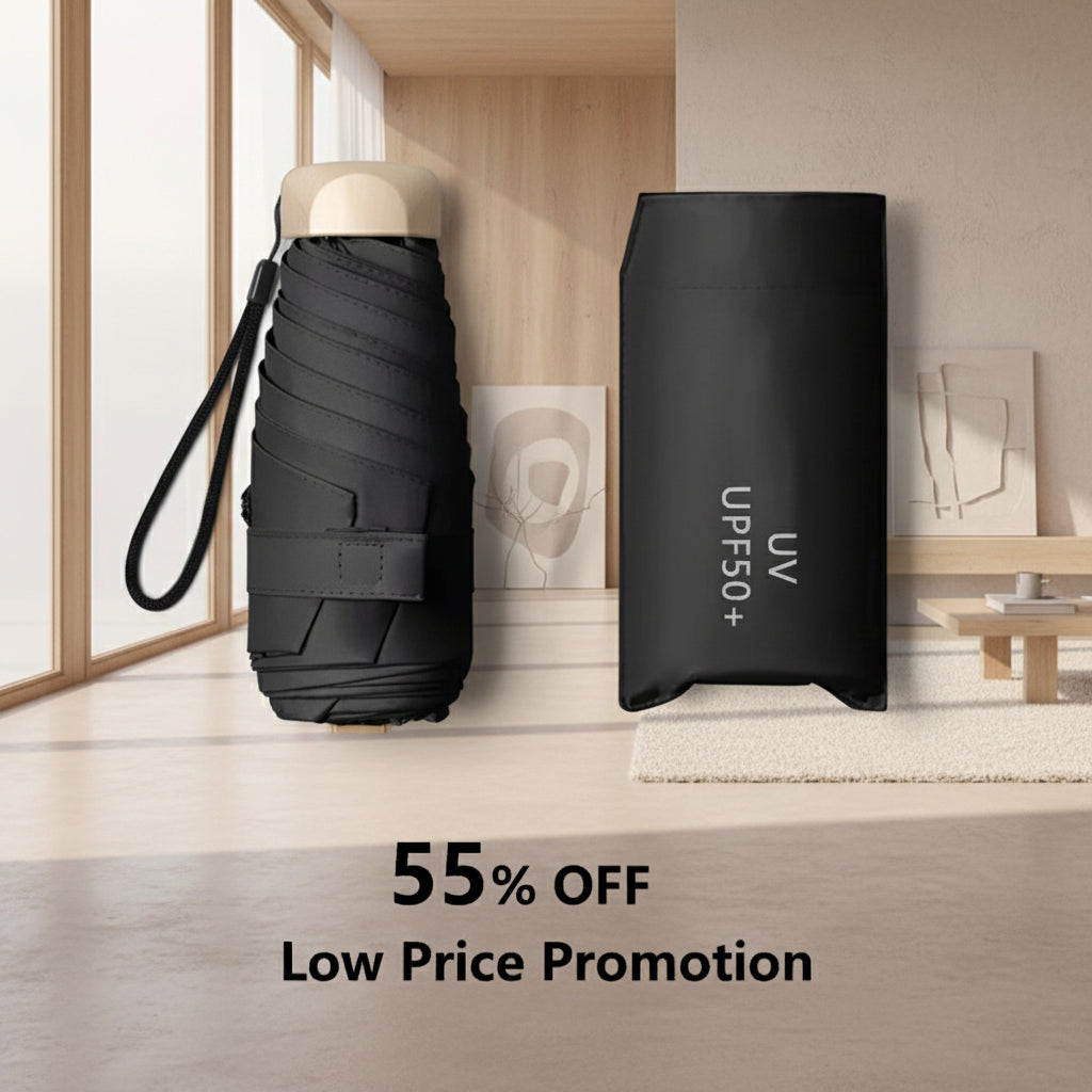 Mini Pocket Sun Umbrella Rain Umbrella UV Ultraviolet Protection Sun Shade Vinyl Folding Umbrella Pocket Folding Parasol Capsule