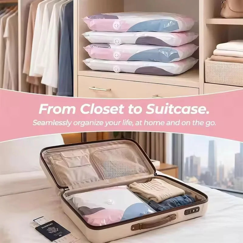 Super Large Capacity 3D Vacuum Compression Bag No Pump Roll Up Space Saver Clothes Blankets & Quilts Thicken Sealing Storage Bag
